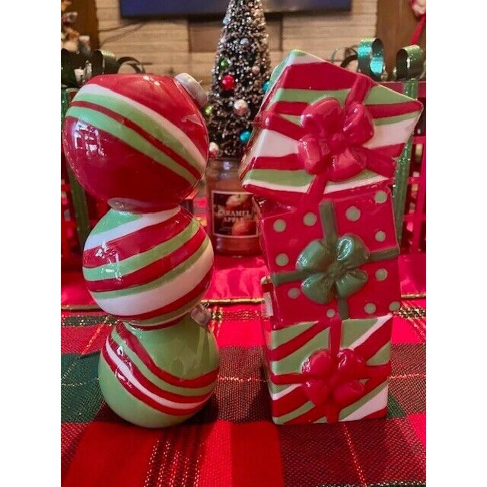 Christmas Ceramic Decor Balls and Boxes By Burton and Burton